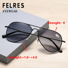 Metal Pilot Tinted Bifocal Reading Glasses For Men Fashion Sunglasses UV400
