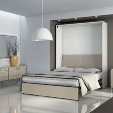 Letto matrimoniale Isa a scomparsa tortora L 178 x H 218 P41cm / P209cm aperto