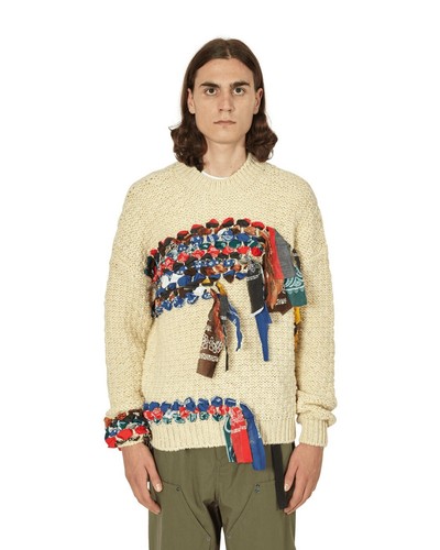 Crewneck Sweater Knitted Beige 
