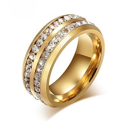 Luxury Women's Ring Zirconia White 999 24k Gold-Plated Size to choose R2190
