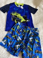NWT The Childrens Place Racecar Boys Short Sleeve Pajamas Set - Size 7/8