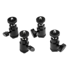 4PCS Hot Shoe Mount Adapter Mini Ball Head 1/4”-20  Screw Head For Cameras