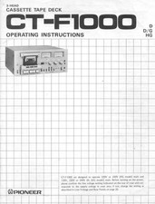 Pioneer CTF-1000 Lettore Cassette Manuale del proprietario
