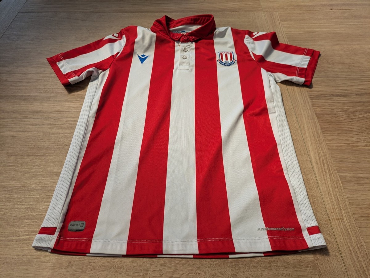 Maillot Stoke City Extérieur 2019/2020 Macron - Jeune S, Noir/gris/rouge