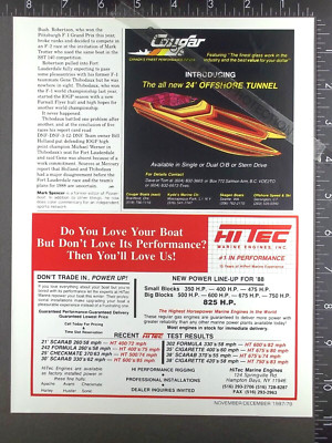 1987 AD for Cougar 24 Offshore Tunnel Catamaran Cat performance power race boat