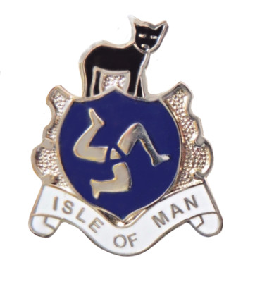 Isle of Man Crest & Manx Katze Pin Anstecker 