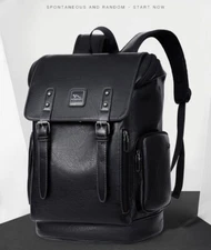 New Fashion Men Leather School Backpack Waterproof Laptop Travel Bag AU