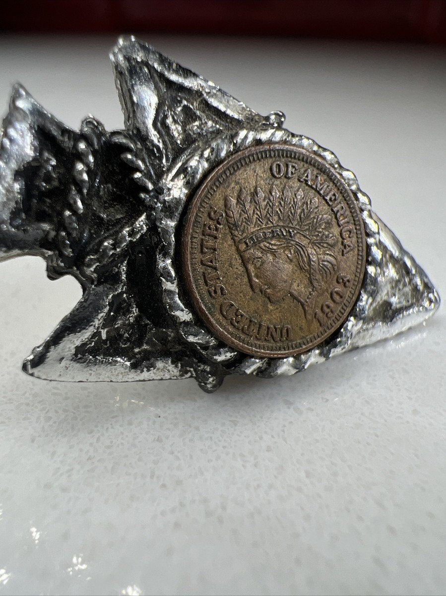 ARROWHEAD INDIAN HEAD COPPER COIN DATED 1903 VINTAGE Pin | eBay