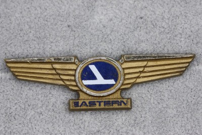 1980s Eastern Airlines Junior Pilot Wings Gold Plastic Lapel Hat Pin Stewardess