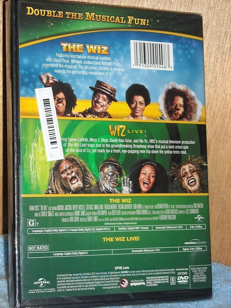 The Wiz/The Wiz Live (DVD, 2017, 2-Disc) NEW Diana Ross Michael