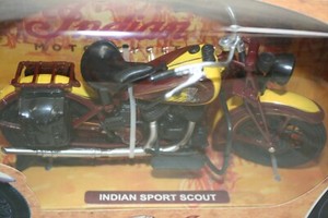 INDIAN SPORT SCOUT FLATHEAD MOTORCYCLE 1/12" DIE CAST MODEL 
