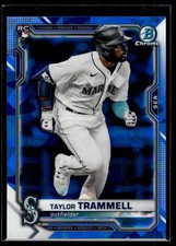 Taylor Trammell 2021 Bowman Chrome Sapphire Rookie Refractor Card  #61
