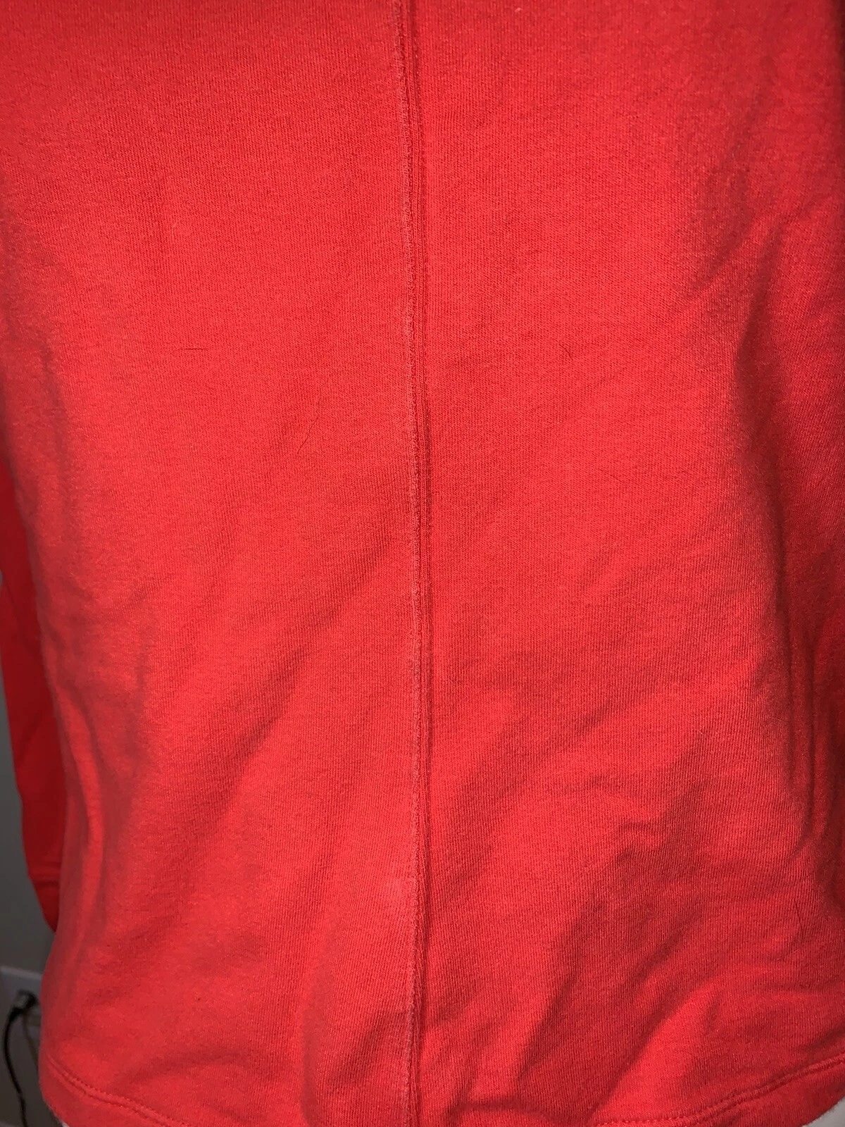VETEMENTS Felpa con cappuccio J Crew Gym vintage zip laterale donna media rossa manica lunga corsa yoga M