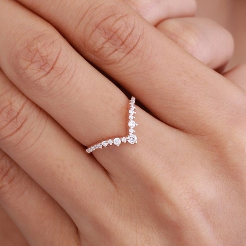 Alianza de compromiso vintage de moissanita, anillo de boda para mujer alianza de plata de ley. - Imagen 2 de 7