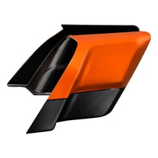 Stretched Side Cover Fit For Harley Touring 2014-Up Scorched Orange/Black Denim
