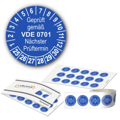 ZEUNERT-SCHILDER Prüfplakette Geprüft gemäß VDE 0701 Nächster Prüftermin I Wartungsetiketten