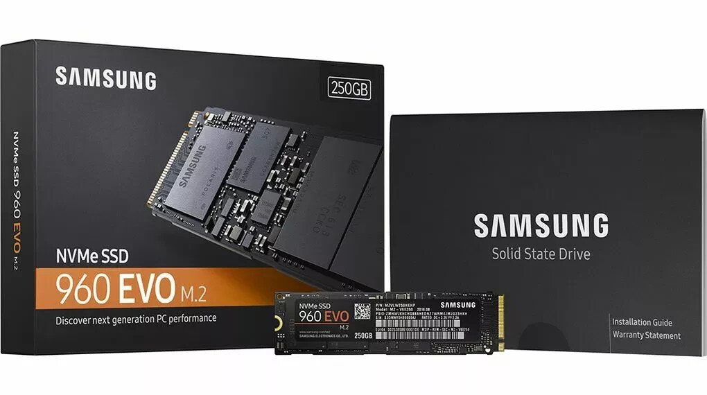 Samsung 960 EVO 250GB SSD NVMe PCIe Internal Solid State Drive  MZ-V6E250BW