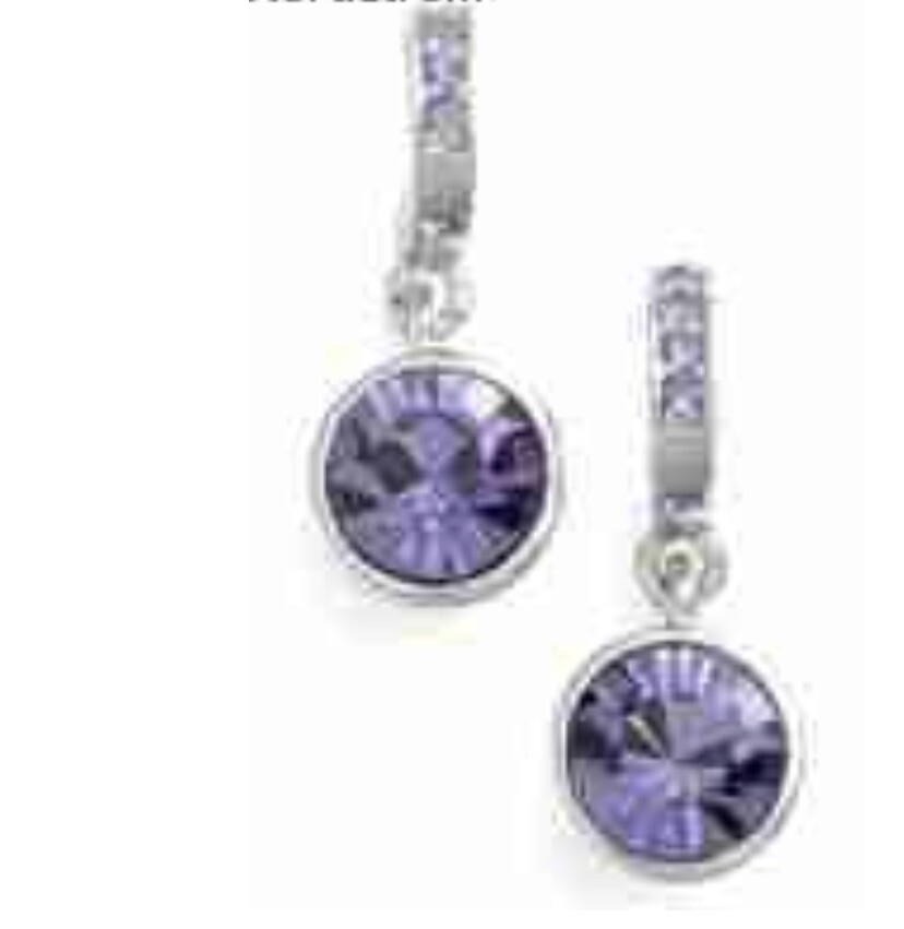 $35 Givenchy Silver Tone Purple Drop Earrings 696a | eBay