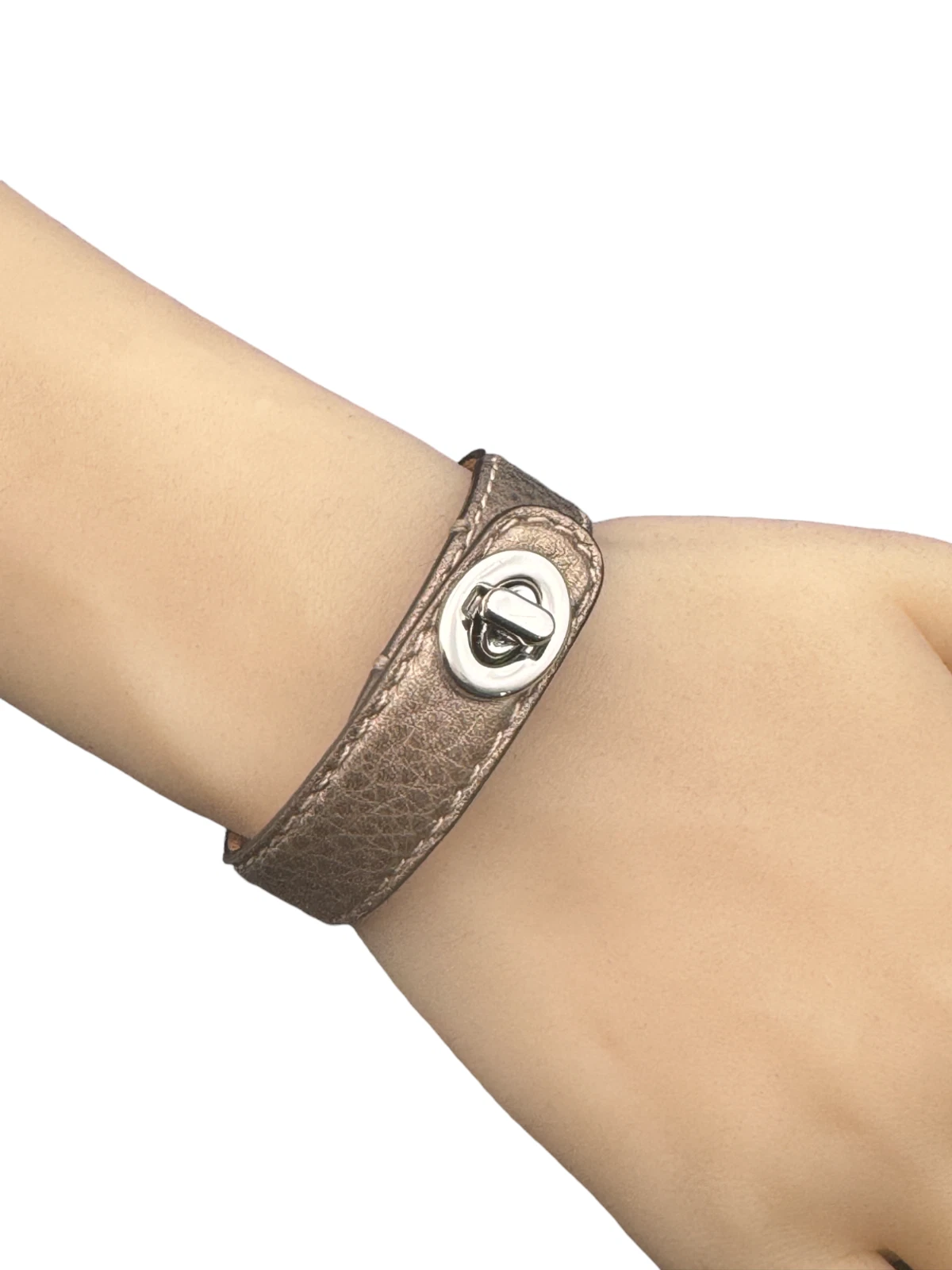 Bracciale Coach Wrap Turnlock Pelle Peltro Metallico Pelle Bracciale Gioielli Scatola Regalo