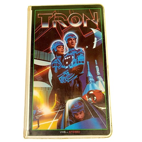 Tron Vintage 80s VHS Movie Tape Hard Plastic Clamshell Case 1982 Disney NTSC