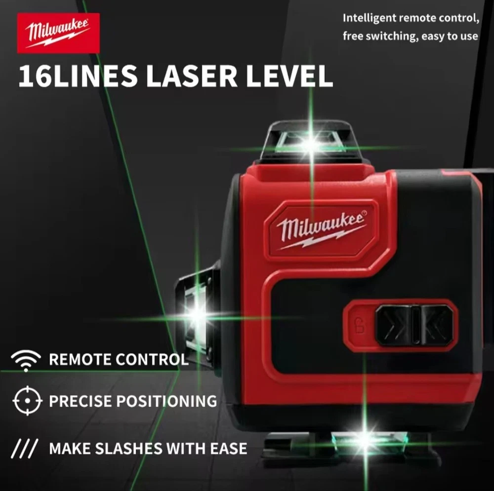 Milwaukee Laser Level Green 16 Lines 4D Self Leveling 360 Horizontal
