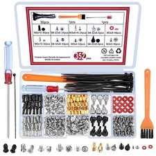 TOOINKCV 352 Pcs PC Screws Set, Personal Computer 3.5mm x 6mm, nickel, black