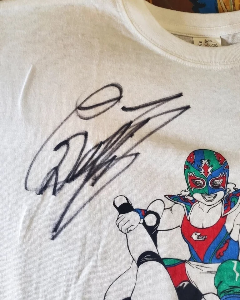 Camisa firmada Super Delfin Vintage Michinoku Pro Wrestling años 90 NJPW WWF ECW FMW Foto 3 de 3