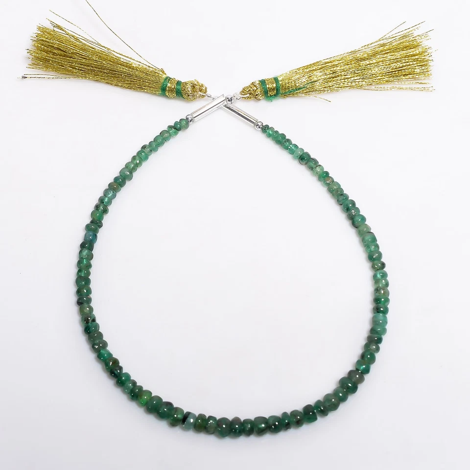 Натуральный зеленый изумруд драгоценный камень Rondelle гладкие бусины 2-5 мм прядь 8 «UGB-426 - Изображение 2 из 3
