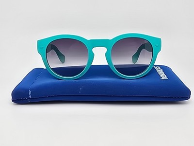 Havaianas Trancoso Turquois Rubber Frame Blue Gradient Lens Sunglasses w/ Case