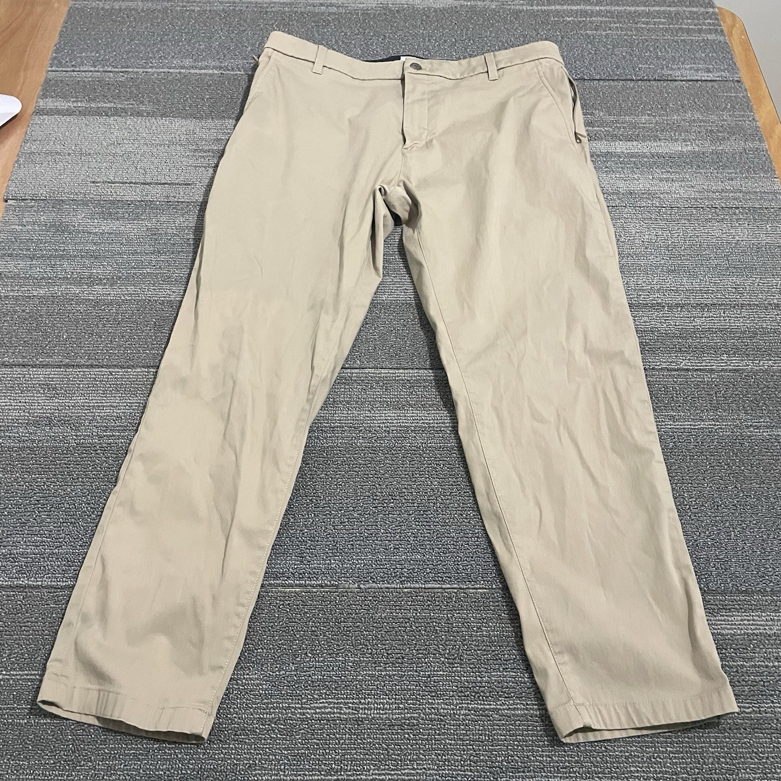 Birddogs Pants Mens 34x28 Beige Unlined Performance Chinos Cotton Blend Stretch*