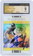 T.J. Watt Steelers Signed 2017 Panini Donruss Optic #27 CGC 9/10 Rookie Card