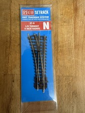 n gauge Peco St-6 9 Inch left Hand Radius Point Turnout Setrack