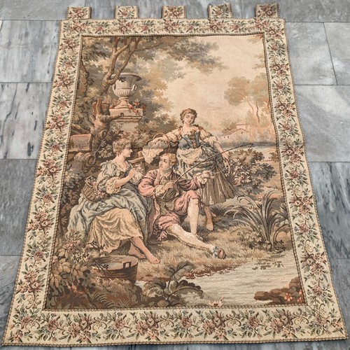 Vintage French Tapestry Medieval Pictorial Wall Decor Tapestry 3x4 ft Free Ship