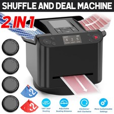 Automatic Card Shuffler Poker Dealer Machine 360 Rotating Casino 2in1 Table Game