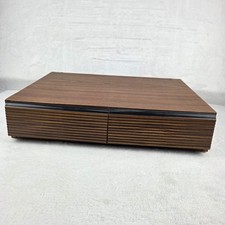 Vintage Wooden Cassette Tape Storage Case 2 Drawer Organizer Holds 40 Tapes
