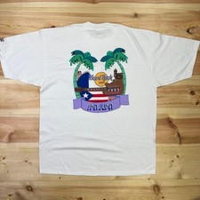 Vintage Hard Rock Cafe T-Shirt XL White San Juan Graphic Cotton USA Made Tee