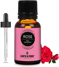 Rose (Gulab Oil) Essential Oil Natural and Therapeutic Grade with Glass Dropper 