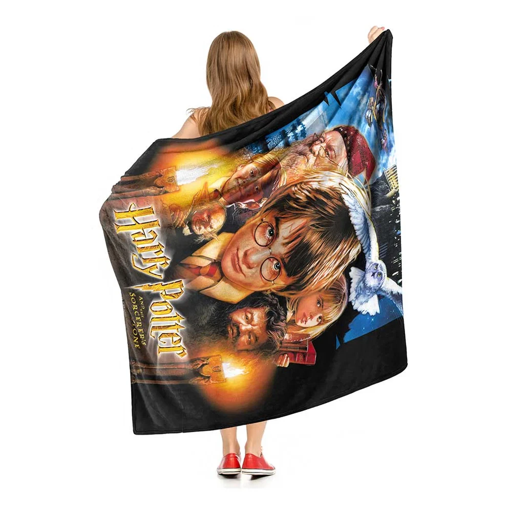 Fantasy Wizard School Fleece Throw Blanket