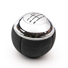 Pomello Cambio Automatico In Pelle Per Mini Cooper R56 R57 R58 R59 R60 R61 - Nero Argento, Codice 25167584237