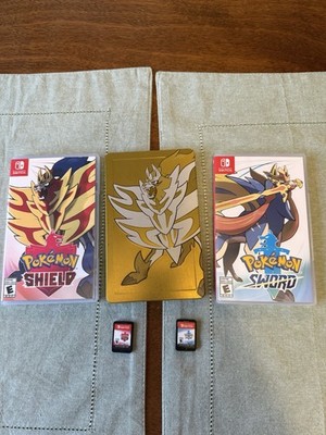 Pokémon Sword & Shield Nintendo Switch CIB + Gold Zacian Zamazenta SteelBook