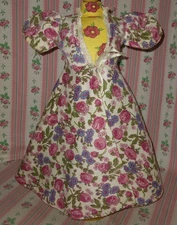 1940s Factory Floral Cotton DOLL ROBE DRESSING GOWN BATHROBE (10 in L)