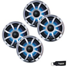 Wet Sounds REVO 6-XSS Silver Open XS Grille 6.5 Inch Marine LED Speakers