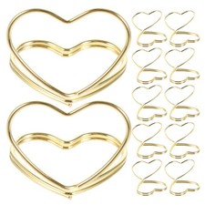 25pcs Table Number Holder: Gold Heart Card Stand Reception Place Card Holder
