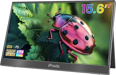 iProda 15,6'' PD152KPN Portable Tragbarer Monitor - FHD 1080P mit Lautsprecher