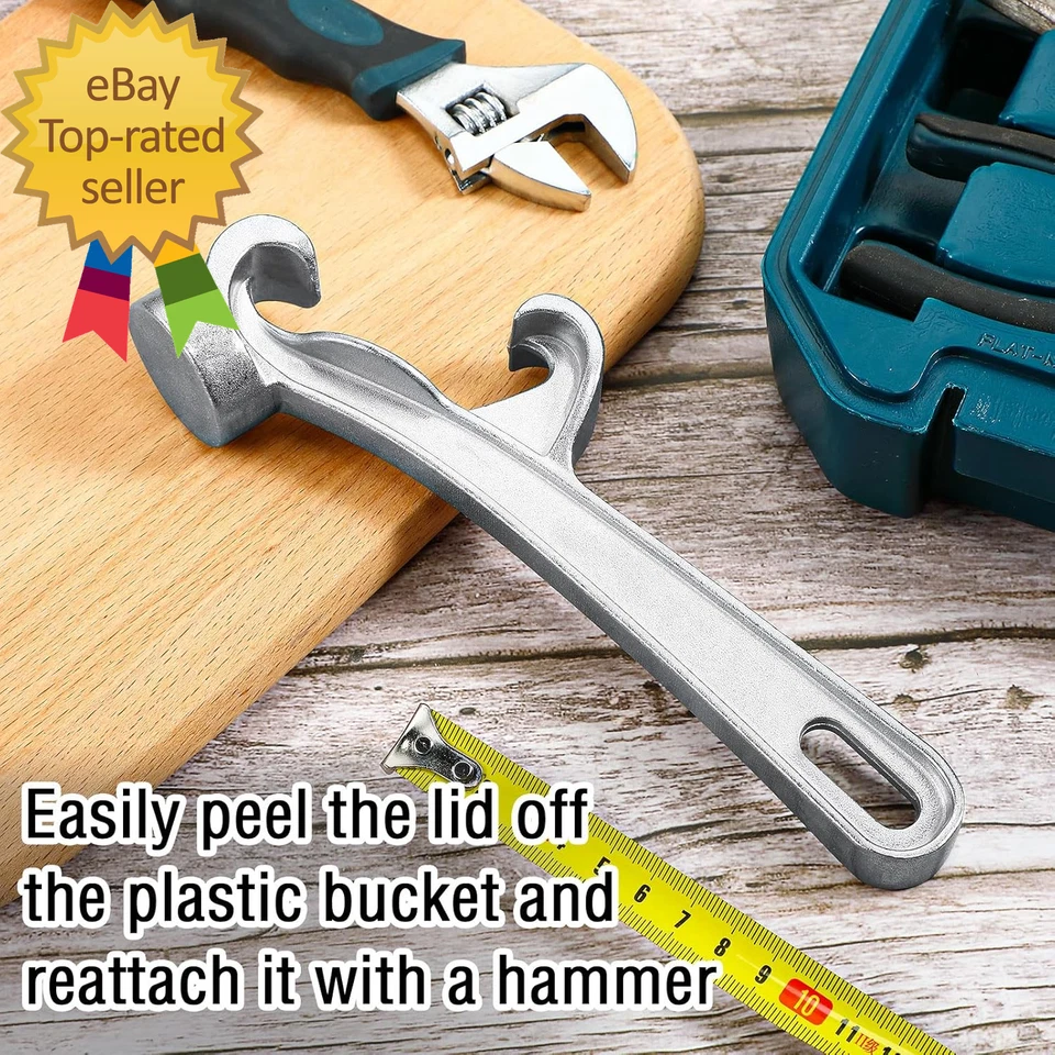 1 Piece Bucket Opener 5 Gallon Silver Aluminum Paint Pail Buckets Lid Opener - Image 3 of 4