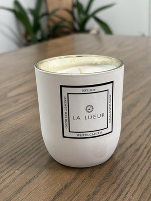 La Lueur Coconut Wax Blend Candle White Cactus Small Batch 8oz 45 Hours Burn Tim