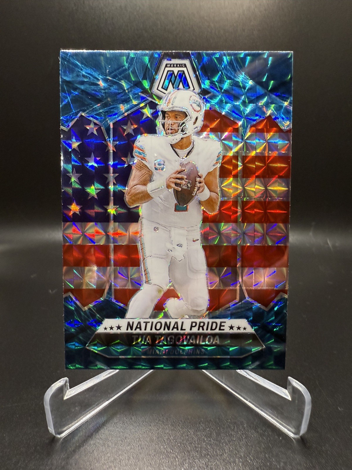 2024 Mosaic Tua Tagovailoa Genesis Prizm National Pride #251 Case Hit SSP