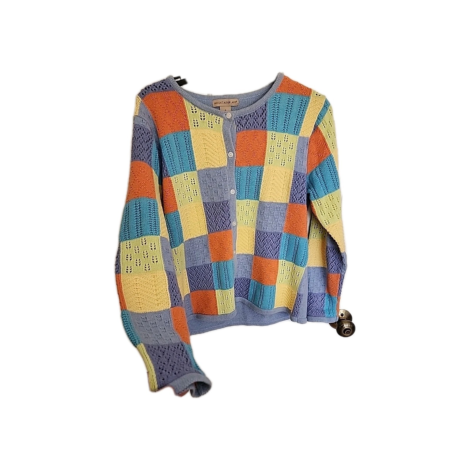 Multicolored patchwork cardigan sweater. Size Sma… - image 6