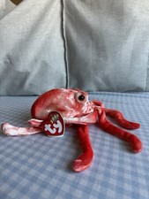 Wiggly 2000 Ty Beanie Baby 8in Orange Octopus 3up Boys Girls 4275