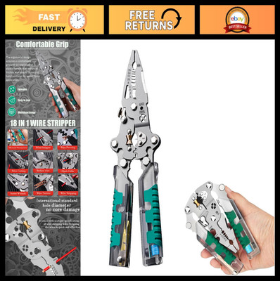 Multifunctional 18-in-1 Wire Stripper Pliers with Voltage Detector, Crimper & Sc